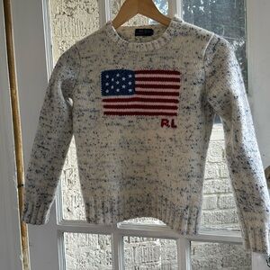 Flag Cotton Crewneck Sweater Polo Ralph Lauren